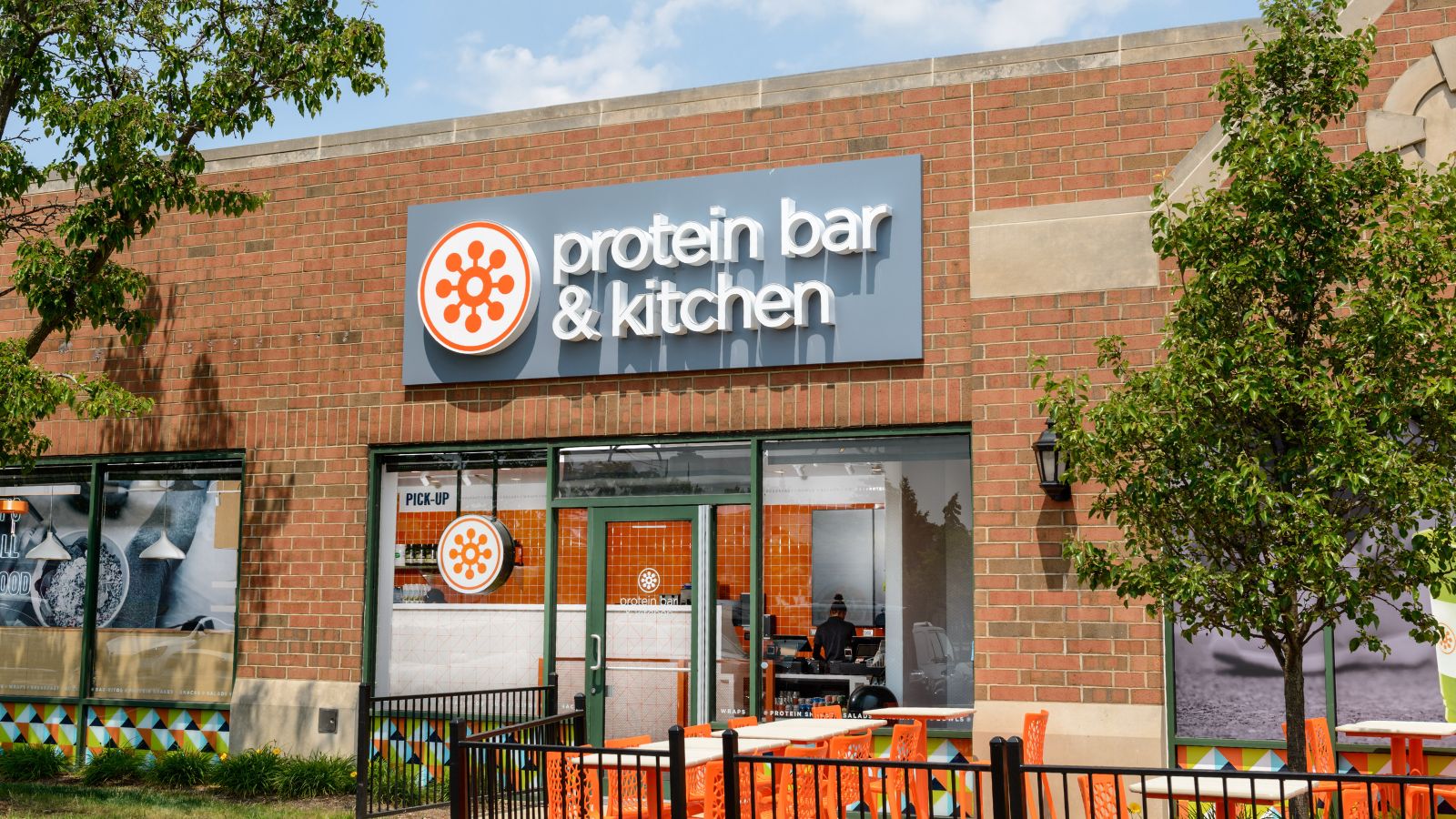 Completed Protein Bar & Kitchen storefront ready for opening day